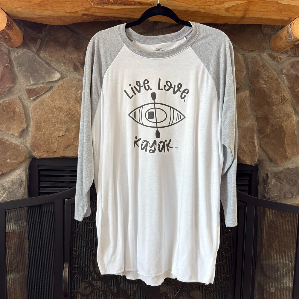 Live Love Kayak Raglan Shirt